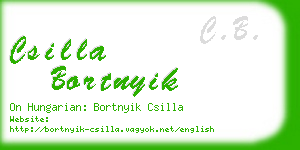 csilla bortnyik business card